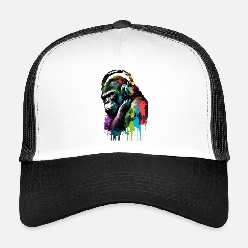 Gorilla mit Kopfhörern Trucker Cap