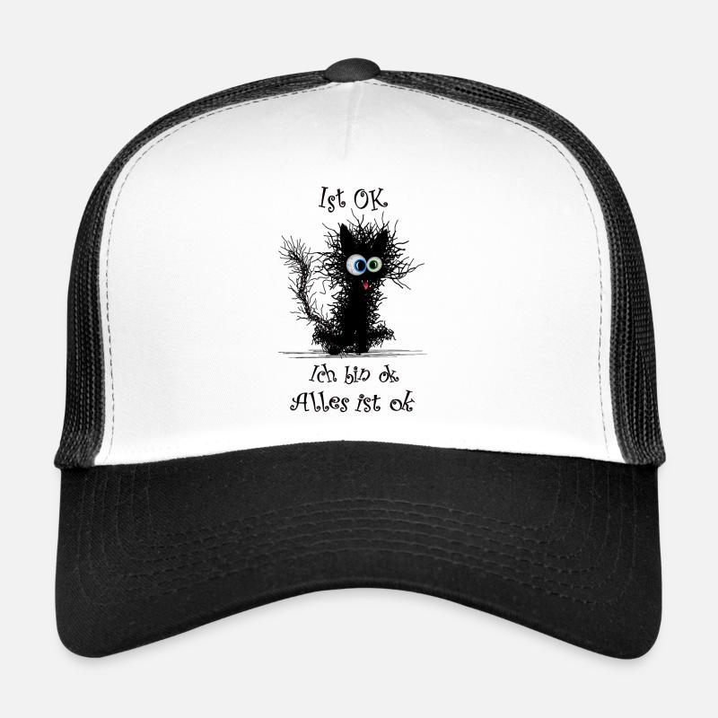 Cat I'm ok it's fine - Trucker Cap - white/black