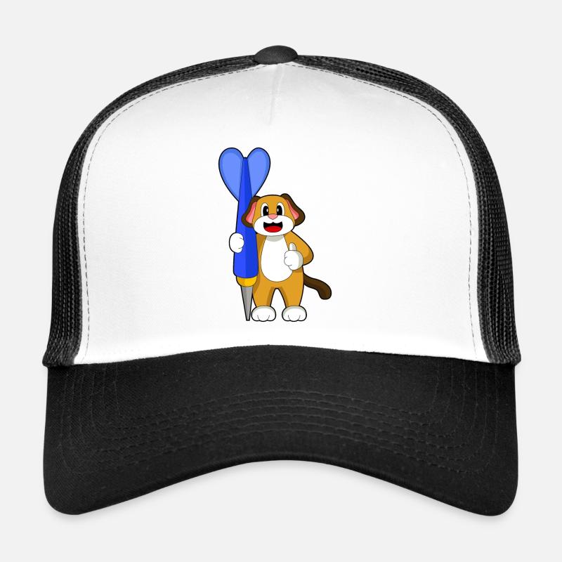 Hund Dart Dartpfeil - Trucker Cap - Weiß/Schwarz