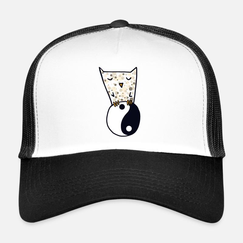Owl and yin yang - Trucker Cap - white/black