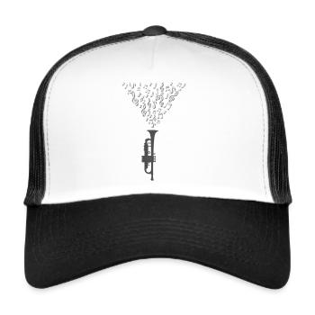 Trompete Geschenktrompete - Trucker Cap - Weiß/Schwarz - Vorne