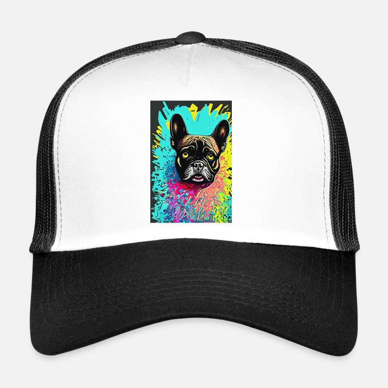Impression pop art moderne | coloré | Bouledogue français Casquette trucker 