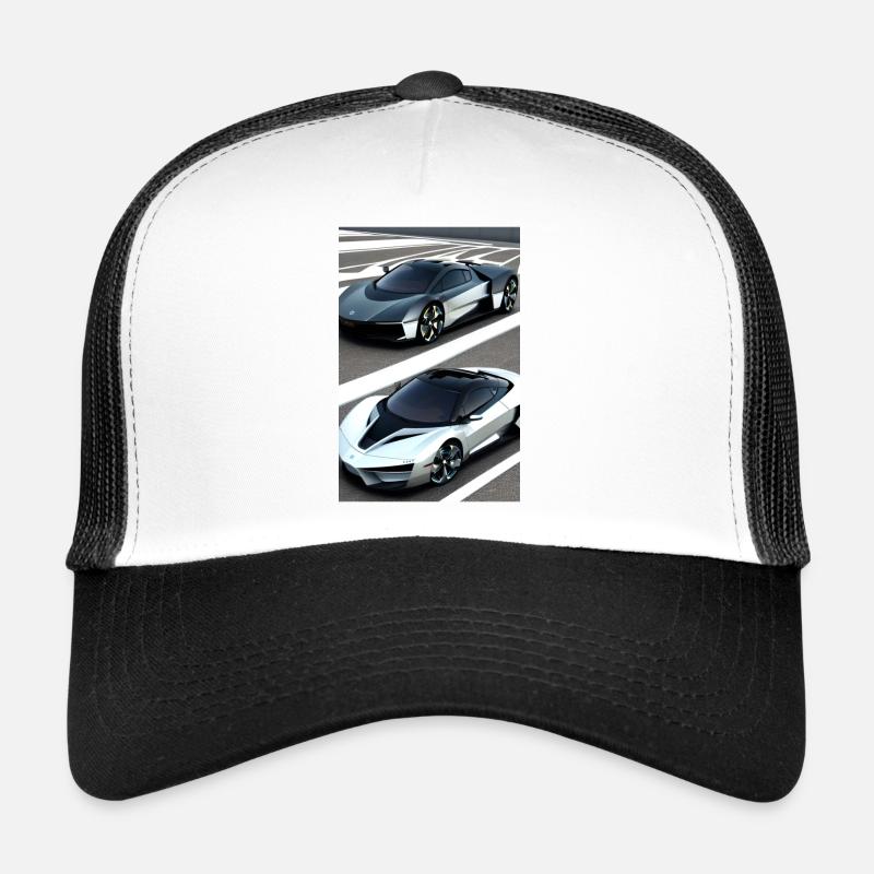 Auto - Trucker Cap - Weiß/Schwarz