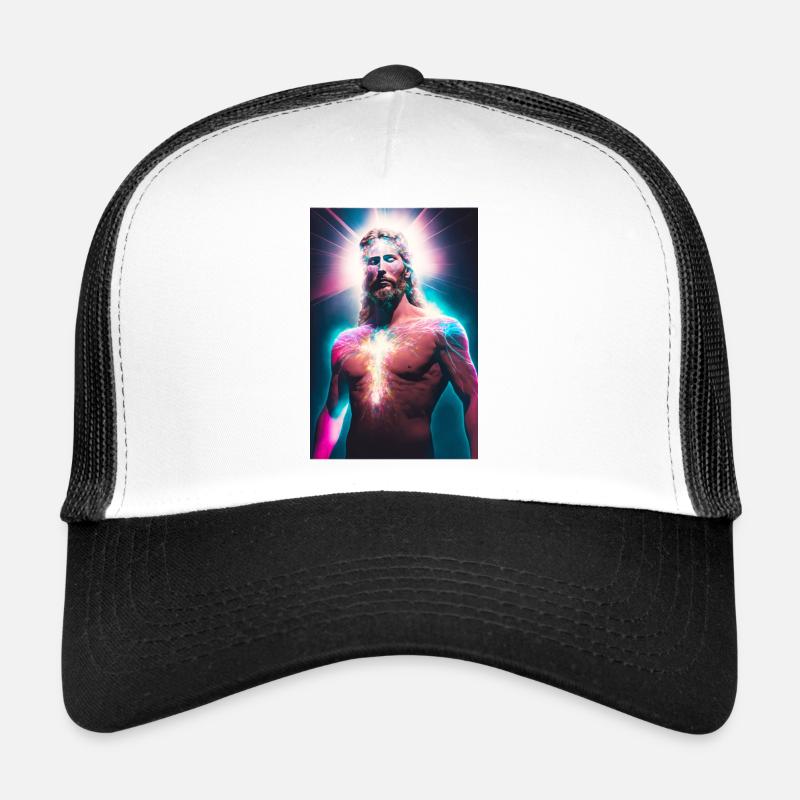 GOD 02 - Casquette trucker  - blanc/noir