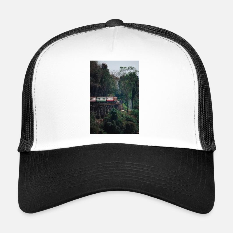 Train kantchanaburi - Casquette trucker  - blanc/noir