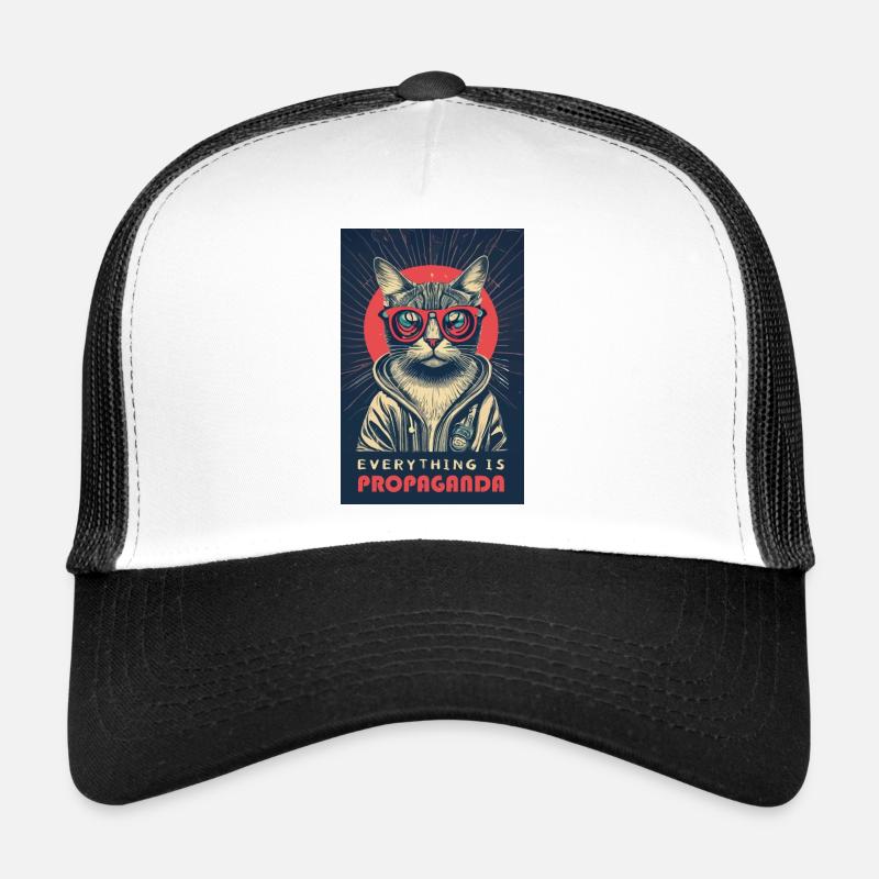 Alles ist Propaganda Katze - Trucker Cap - Weiß/Schwarz
