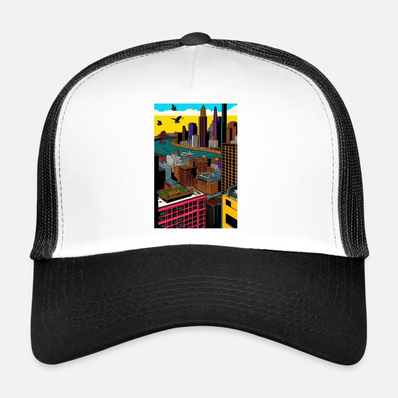 San Francisco - Casquette trucker - blanc/noir
