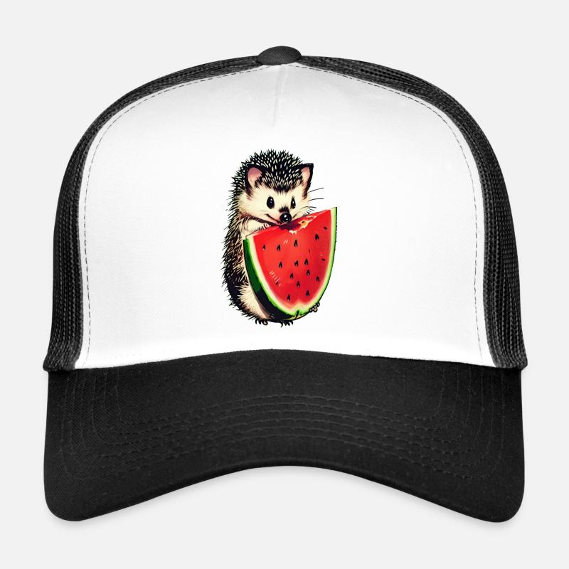Hedgehog's Watermelon Treat - Trucker Cap - white/black