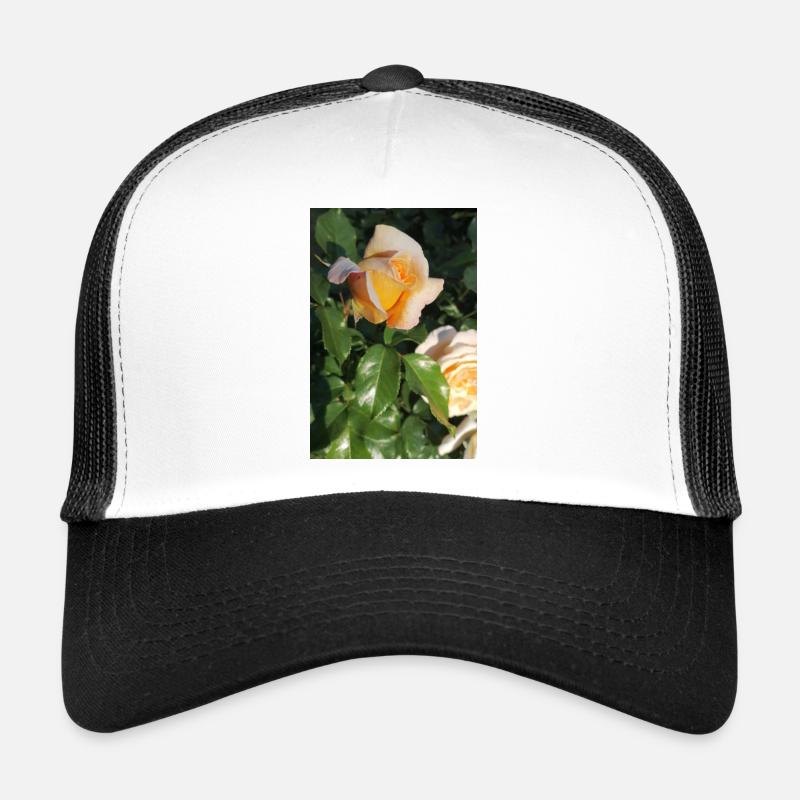 Delicate yellow-light orange rose bud Trucker Cap
