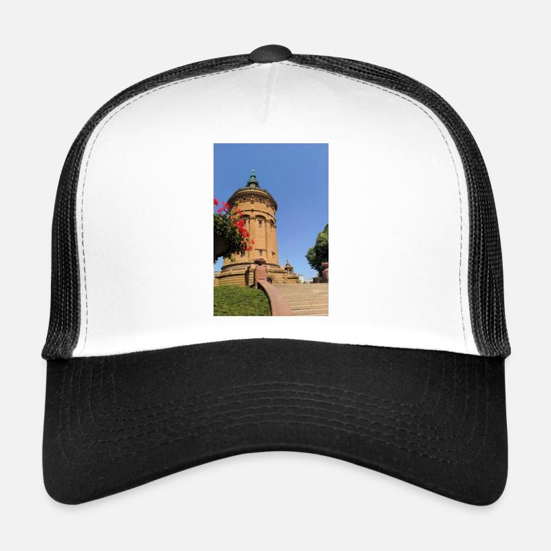 WASSERTURM MANNHEIM - Trucker Cap - Weiß/Schwarz