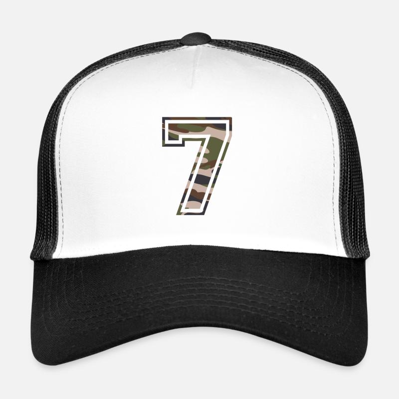 Numéro 7, camouflage-brun-vert, personnalisable Casquette trucker 