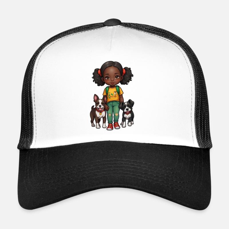 Kind mit Hund mit Panafrikanischen Farben Trucker Cap
