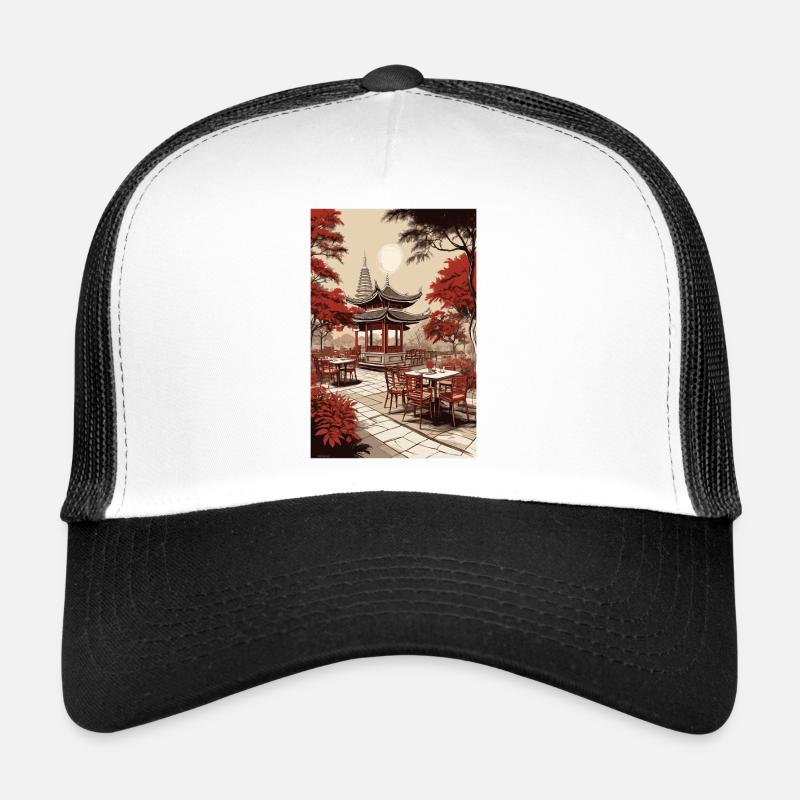 Asiatisches Kaffee - Trucker Cap - Weiß/Schwarz
