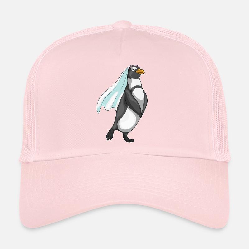 Pinguin Braut Schleier Hochzeit Trucker Cap
