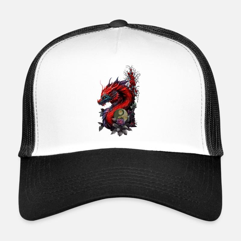 Wunderbarer chinesischer Drache - Trucker Cap - Weiß/Schwarz