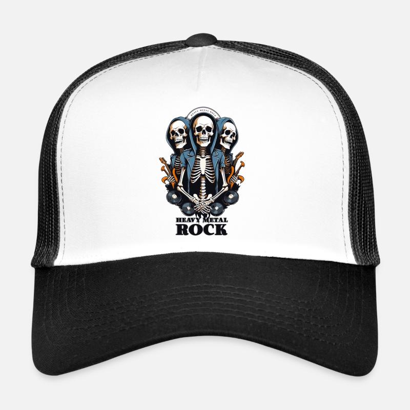 Heavy Metal Rock - Trucker Cap - Weiß/Schwarz
