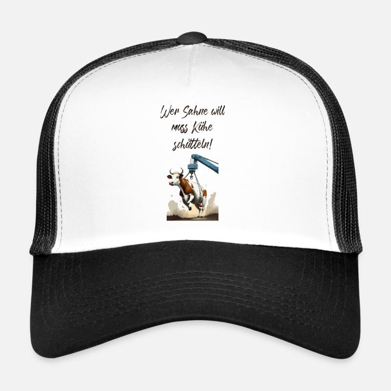 Pun ambiguous Wer Sahne will muss Kühe schütteln Trucker Cap