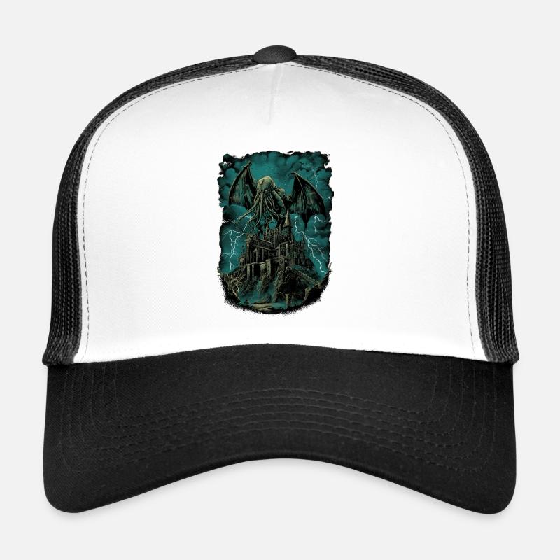 Nuit du Cthulhu - Casquette trucker  - blanc/noir