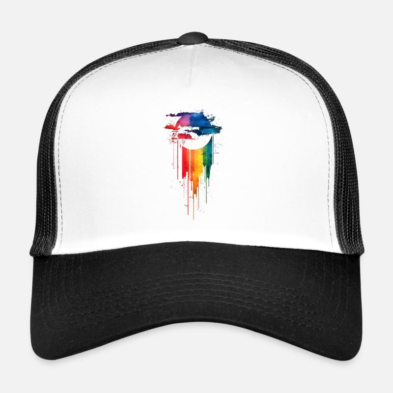 Subtil et cool Dripping Pride drapeau arc en ciel Design Casquette trucker 