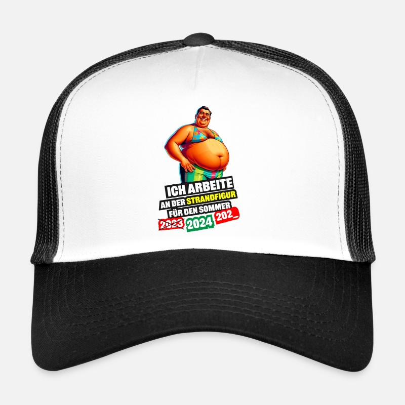 Diät läuft gut auf den Weg zur Standfigur - Trucker Cap - Weiß/Schwarz