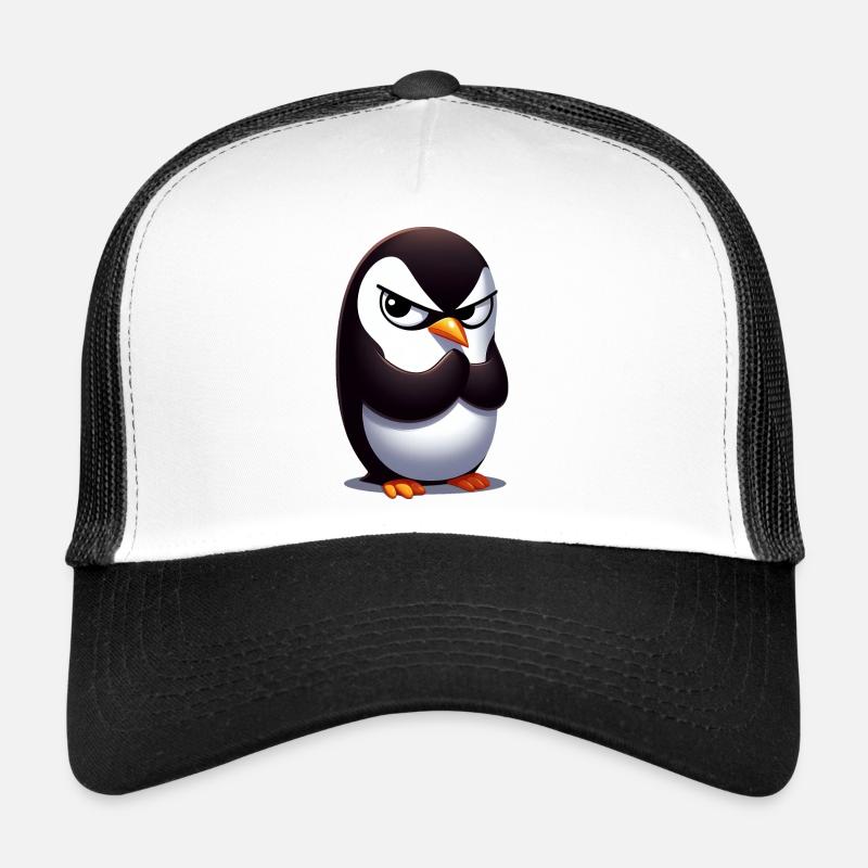 Pinguin Lustige Tiere - Trucker Cap - Weiß/Schwarz