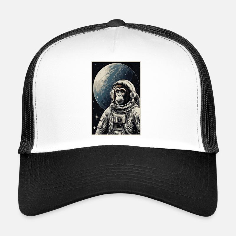Astronaut Monkey - Trucker Cap - white/black