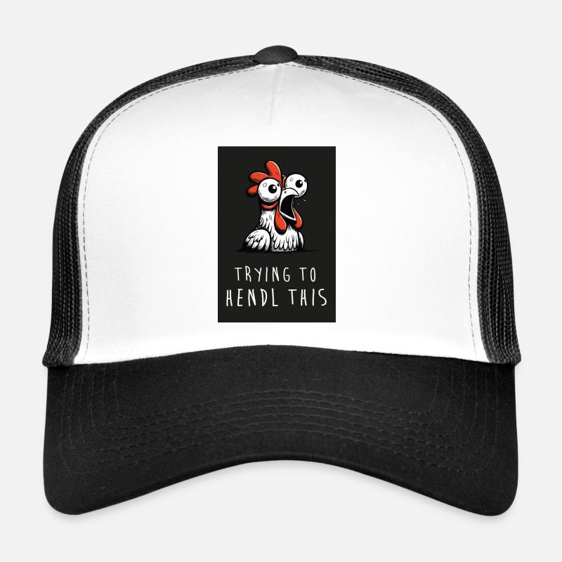 trying to hendl this dialekt geschenk poster - Trucker Cap - Weiß/Schwarz