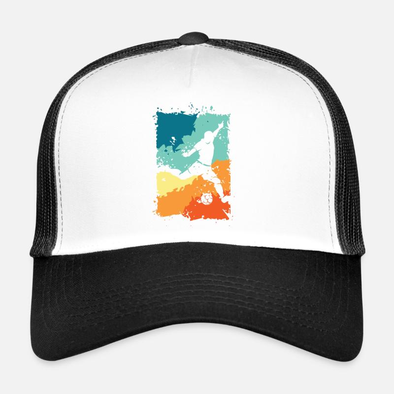 Soccer player color explosion shot retro vintage Trucker Cap