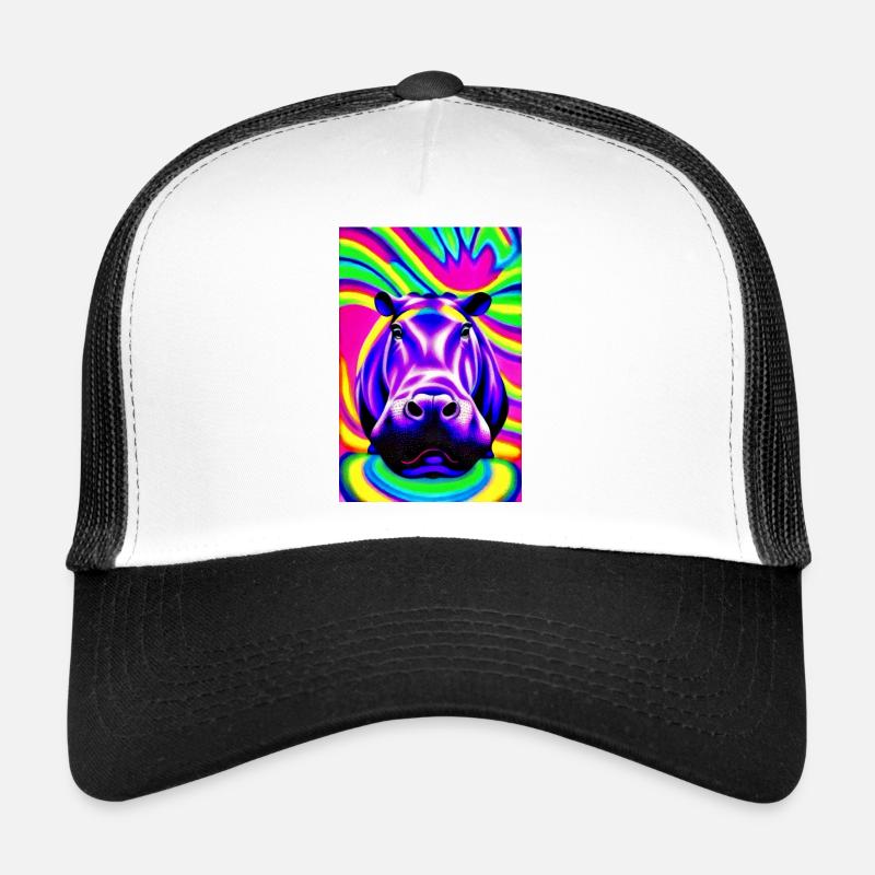 Hippopotame en couleur Pop Art Casquette trucker 