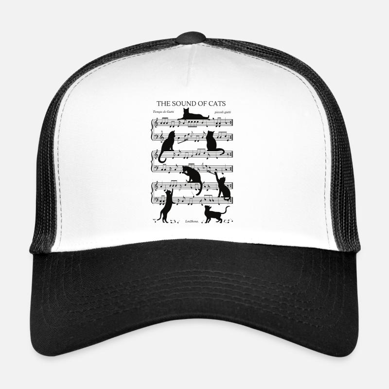 Musical Cats Notes Black - Trucker Cap - white/black