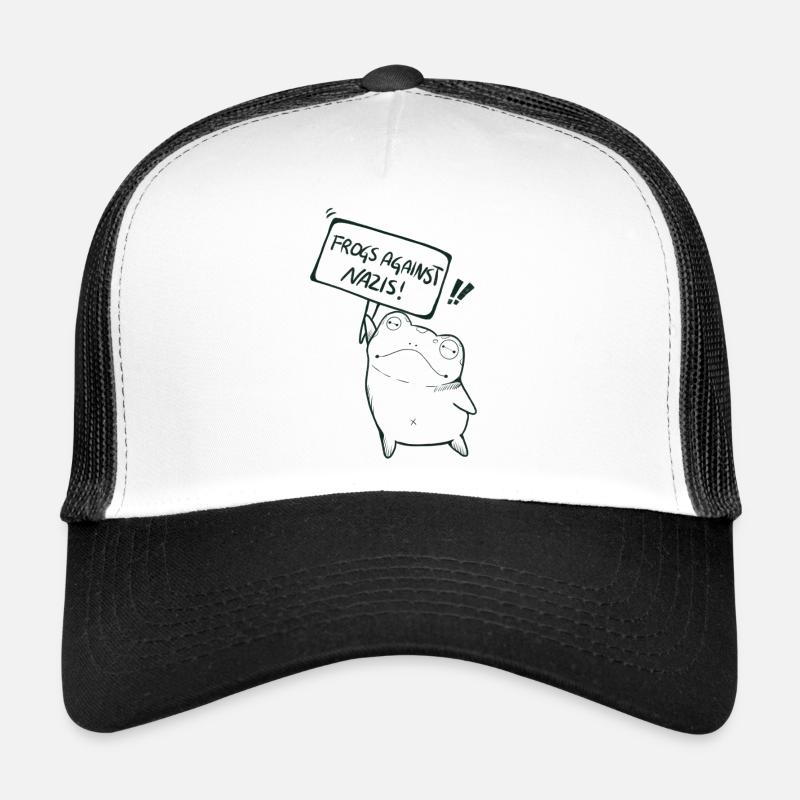 Frogs against Nazis - Trucker Cap - Weiß/Schwarz