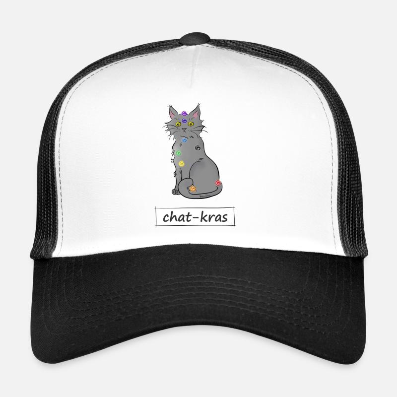 Chat-kras - Casquette trucker  - blanc/noir