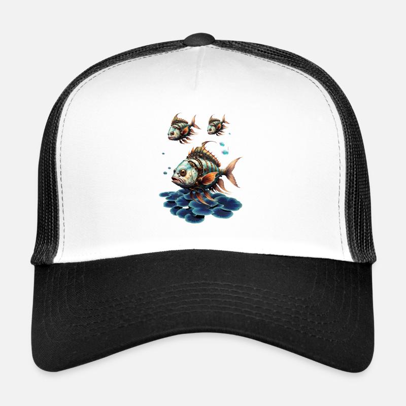 Poisson steampunk fantastique impressionnant. Casquette trucker 