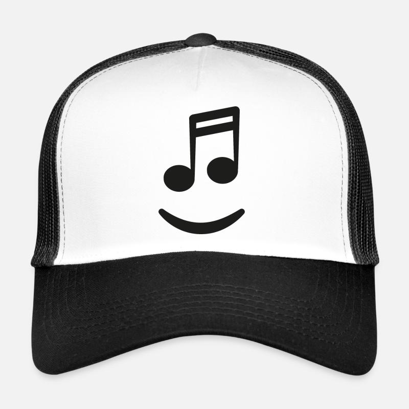 Notes de musique - Notes de musique Rire - Casquette trucker  - blanc/noir