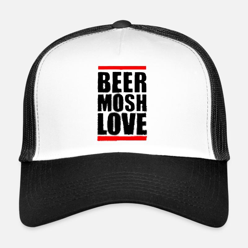 Bier Mosh Liebe Schwarzer Buchstabe Trucker Cap