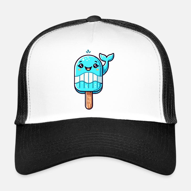 Une glace en forme de baleine souriante Casquette trucker 