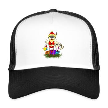 Rocking Christmas chick wishes a Merry Christmas - Trucker Cap - white/black - Front