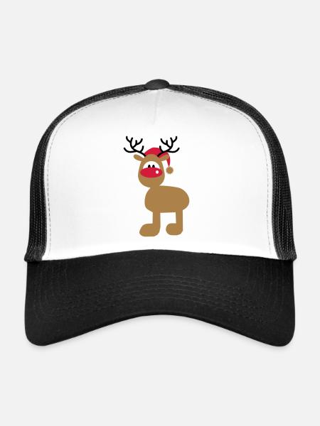 Orignal avec chapeau de Noël - Casquette trucker  - blanc/noir - Devant