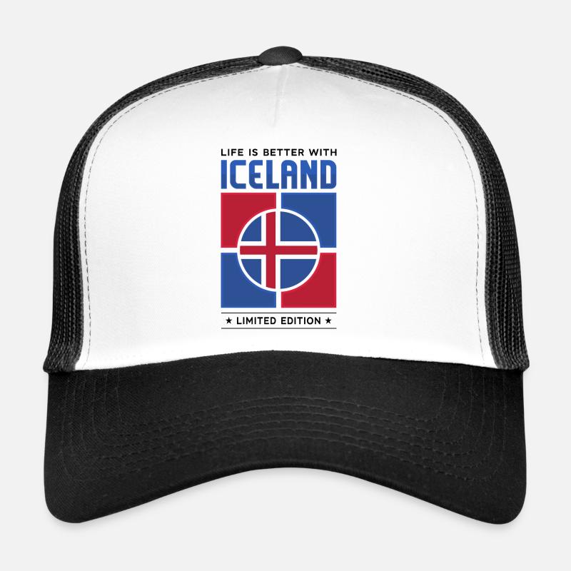 Islande - Casquette trucker  - blanc/noir