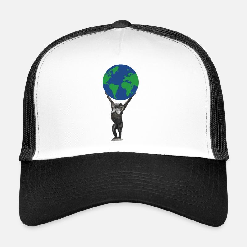Singe Terre Globe Singe Amour Chimpanzé Casquette trucker 
