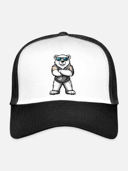 Polar Bear Comic - Trucker Cap - white/black - Front