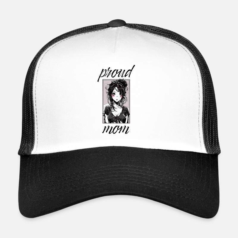 PROUD MOM - Trucker Cap - Weiß/Schwarz