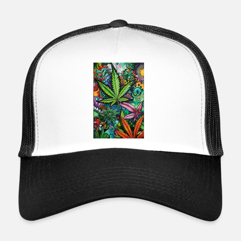 Psychedelic Leaf World Casquette trucker 