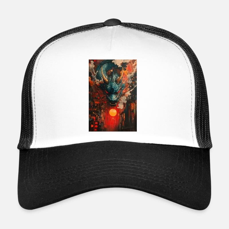 Drachensturm über Neon-Stadt Trucker Cap