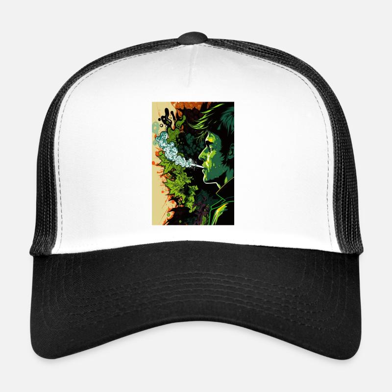 Visage psychédélique vert Casquette trucker 