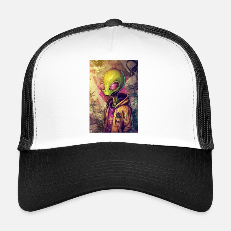 Alien Street Style Pullover Hoodie Trucker Cap