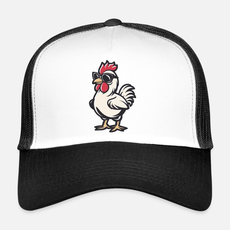 Huhn Comic Cool - Trucker Cap - Weiß/Schwarz