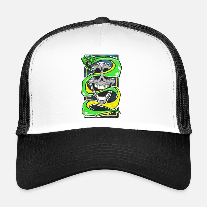 Crâne et serpent Édition néon Casquette trucker 