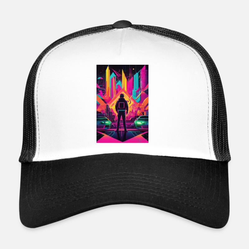 Neon Frontier Astronaut in Neon City Trucker Cap