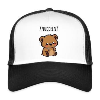 Teddy Bär will knuddeln - willst du auch? - Trucker Cap - Weiß/Schwarz - Vorne